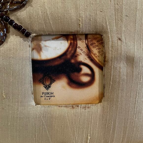 NEW Fusion x Pier 1 Silk Dragonfly 3x3 Square Picture Frame Set Chocolate Gold - Picture 16 of 16